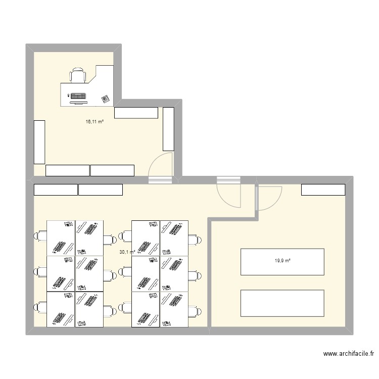 CHEQUES. Plan de 3 pièces et 66 m2