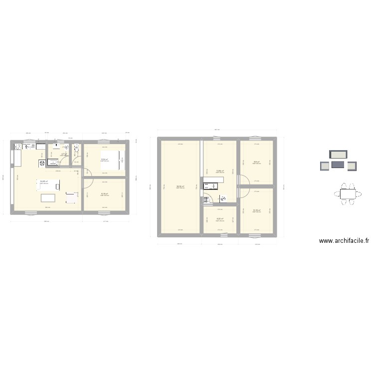 bungalow Saint-Francois. Plan de 9 pièces et 112 m2