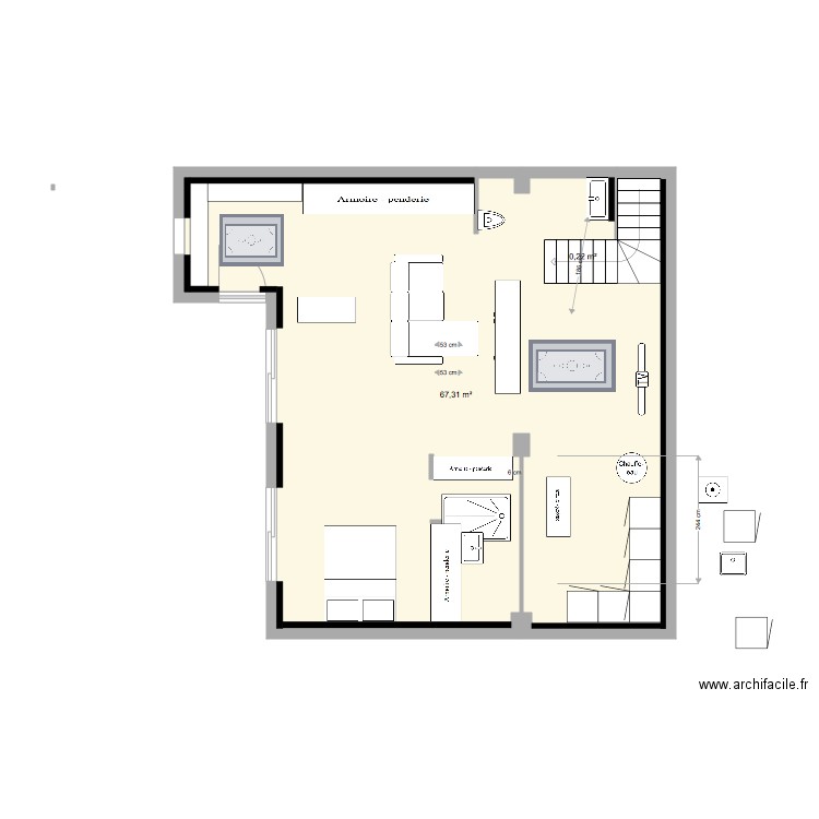 Rez de jardin plan archi juin. Plan de 0 pièce et 0 m2