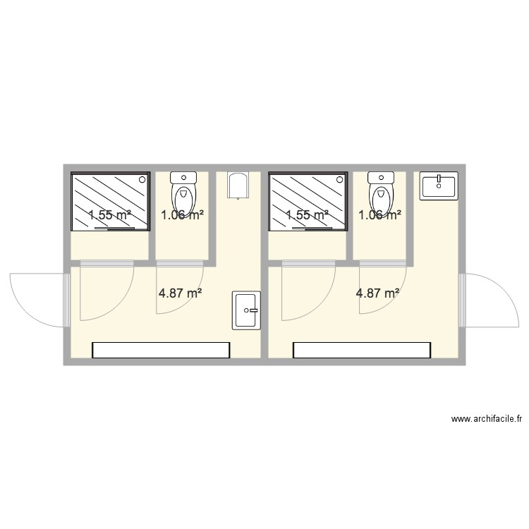 Vestiaires. Plan de 0 pièce et 0 m2