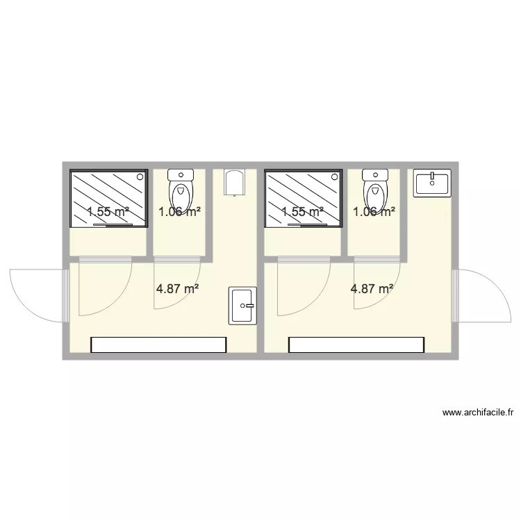Vestiaires. Plan de 