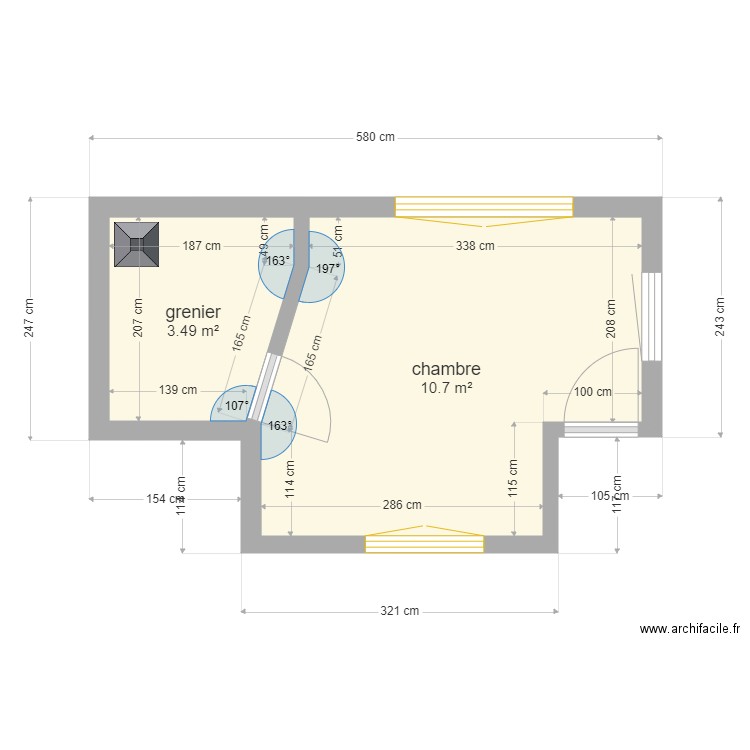 étage maison. Plan de 0 pièce et 0 m2