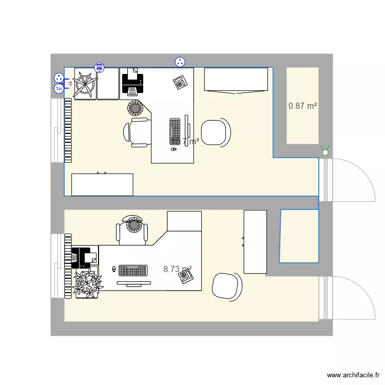 bureau2 secr&eacute;tariat. Plan de 
