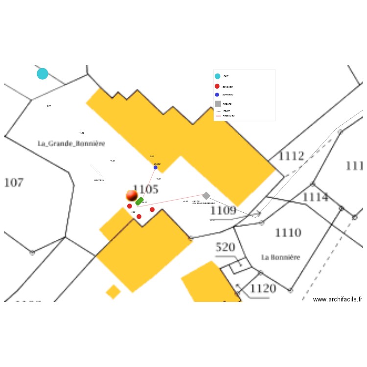 IMPLANTATION  DOSSIER BROCHARD. Plan de 0 pièce et 0 m2