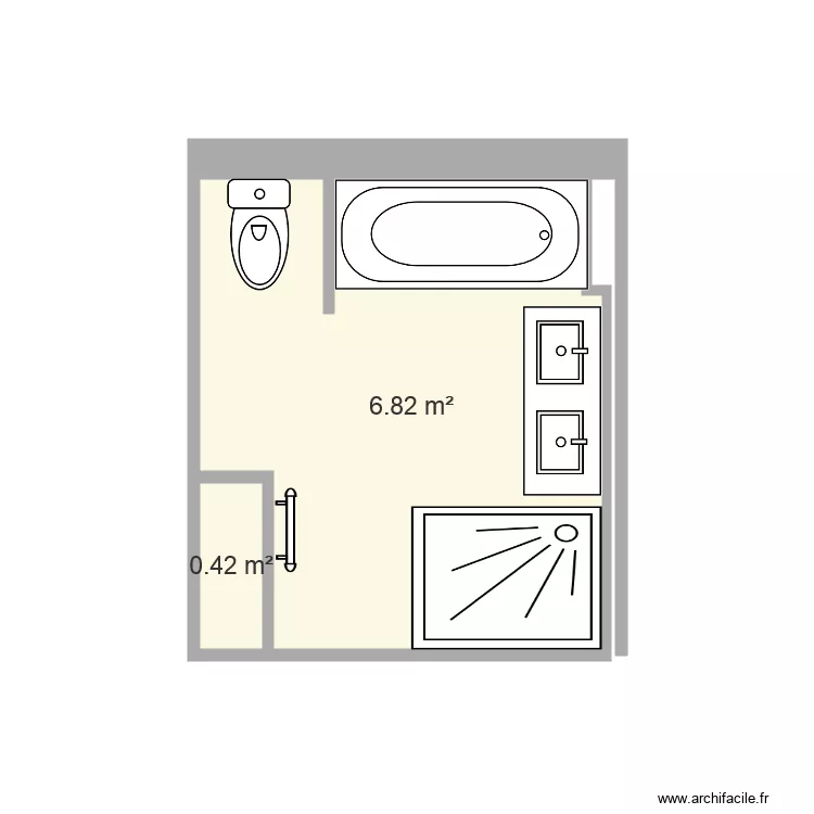 sdb MAISON 22V3. Plan de 