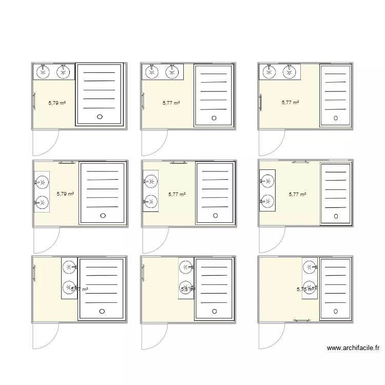 SDB Parentale. Plan de 