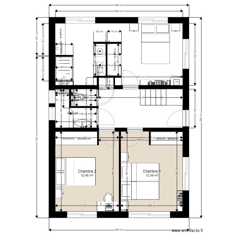 LONG R13 dimensions. Plan de 0 pièce et 0 m2