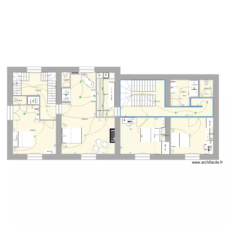 La Soudelle 1er &eacute;tage   Electricit&eacute;. Plan de 