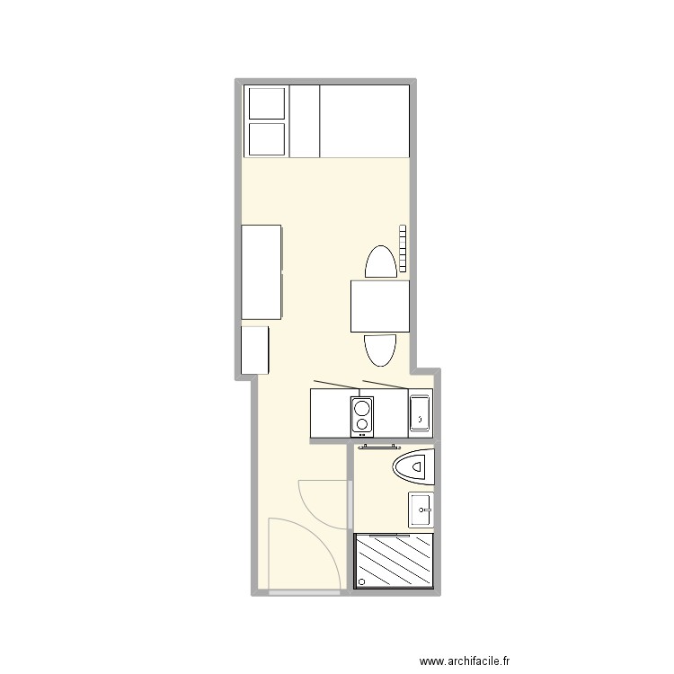 FLEURUS. Plan de 2 pièces et 13 m2