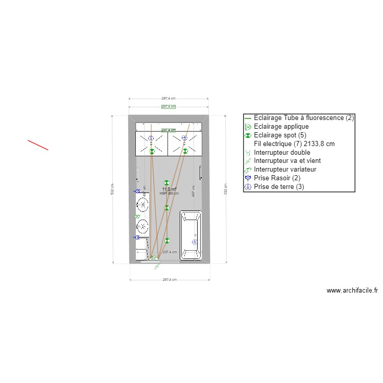 liliane . Plan de 1 pièce et 12 m2