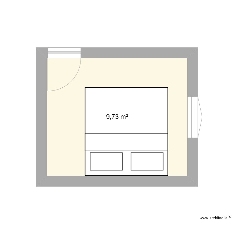 Chambre d'amis. Plan de 1 pièce et 10 m2