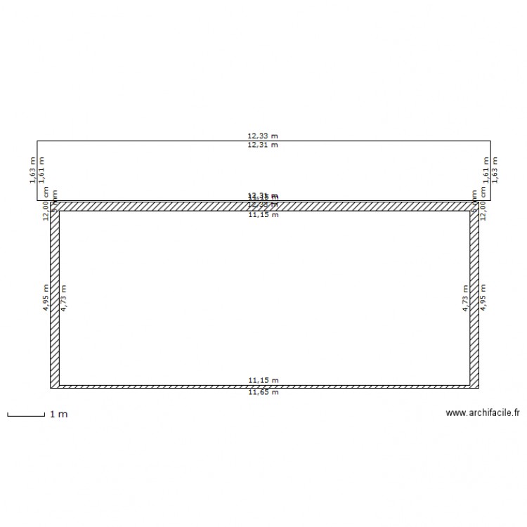 facade nord existant. Plan de 0 pièce et 0 m2