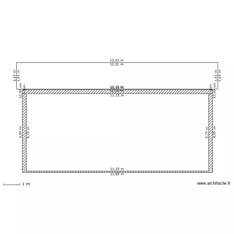 facade nord existant. Plan de 