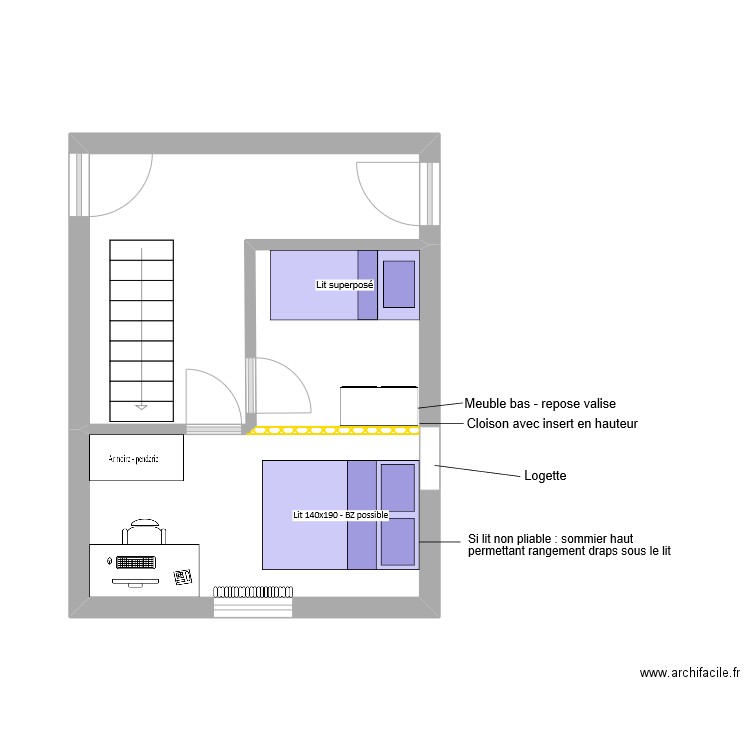 Chambre communs kids. Plan de 0 pièce et 0 m2