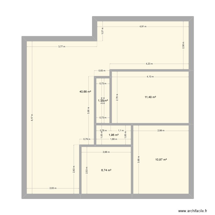 marennes. Plan de 6 pièces et 74 m2