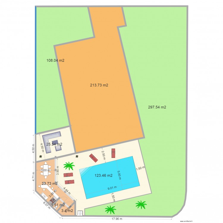 PISCINE MONDONVILLE. Plan de 8 pièces et 797 m2