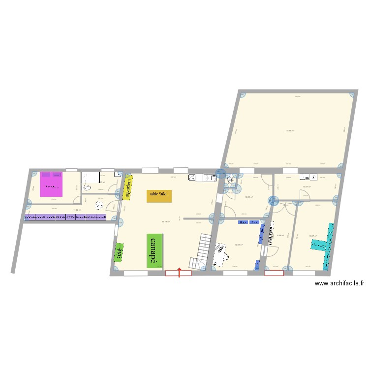 A3 chambre ouest. Plan de 0 pièce et 0 m2