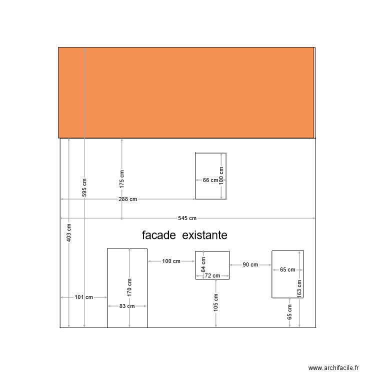 facade existante . Plan de 0 pièce et 0 m2