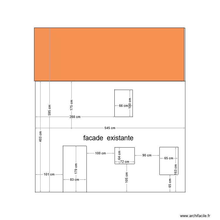 facade existante . Plan de 