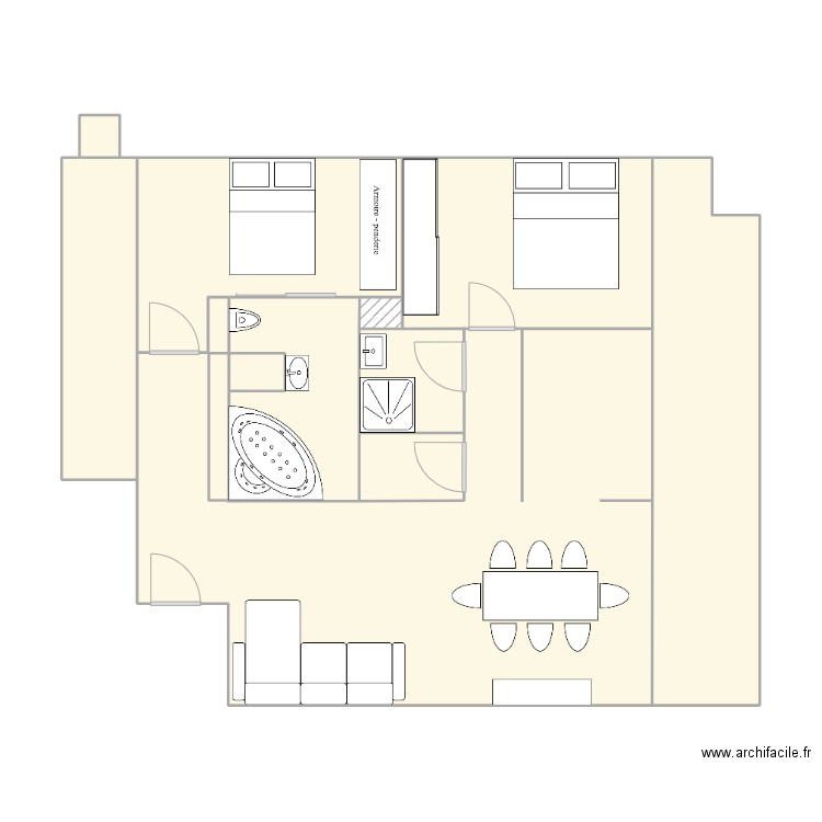 appartement Maman. Plan de 10 pièces et 92 m2