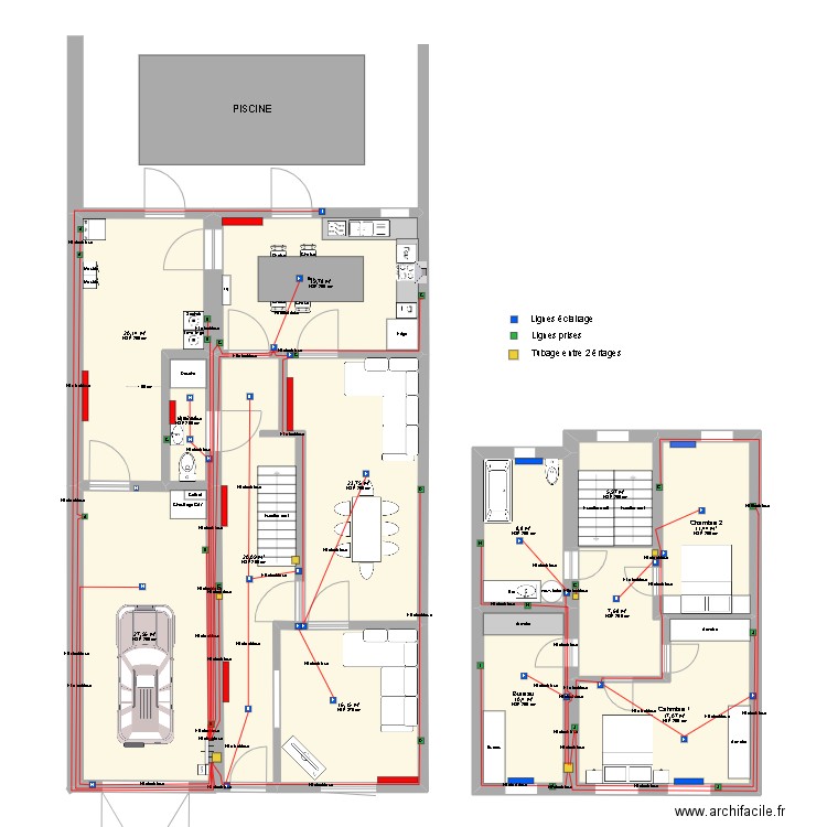 TFE_5H01. Plan de 13 pièces et 192 m2