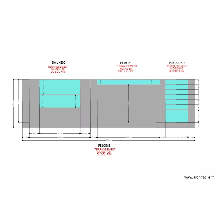 COUPE PISCINE PERSO. Plan de 