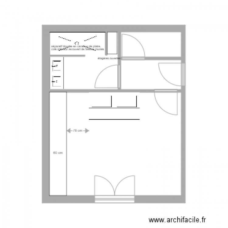 sdb rez de chaussée clarisse et baptiste. Plan de 0 pièce et 0 m2