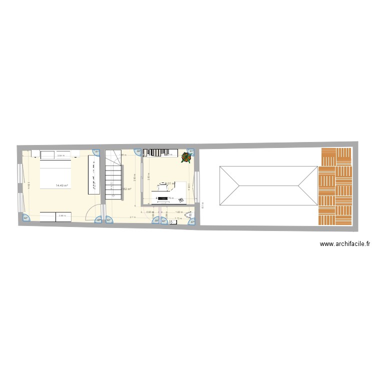 Cliquet17. Plan de 3 pièces et 31 m2