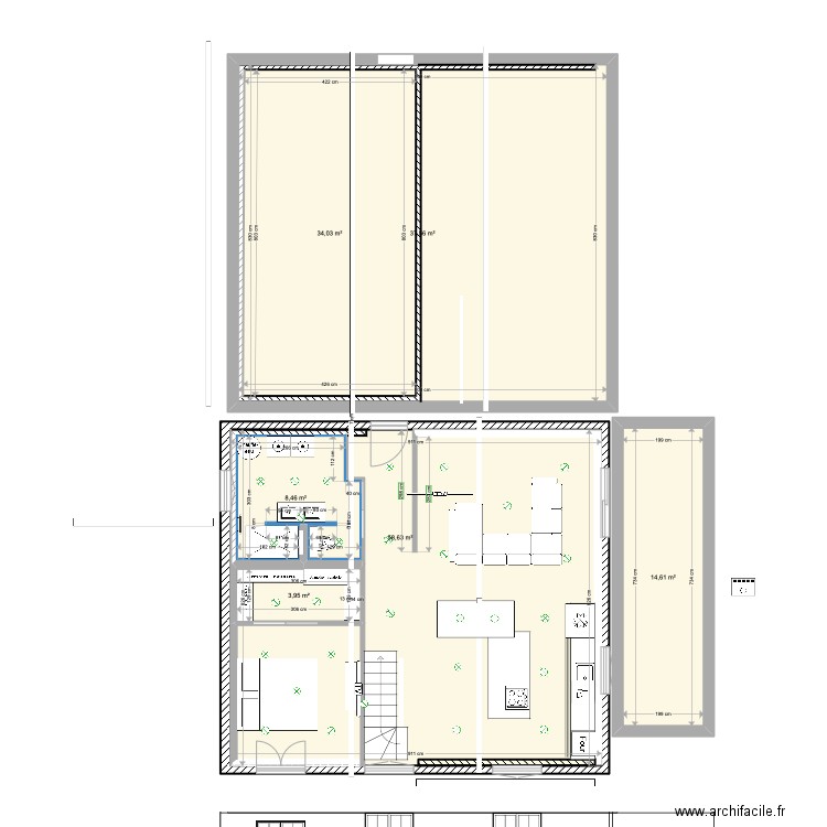 tennens. Plan de 6 pièces et 212 m2