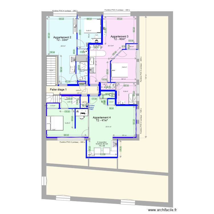 Pasteur Cloison Etage 1. Plan de 0 pièce et 0 m2