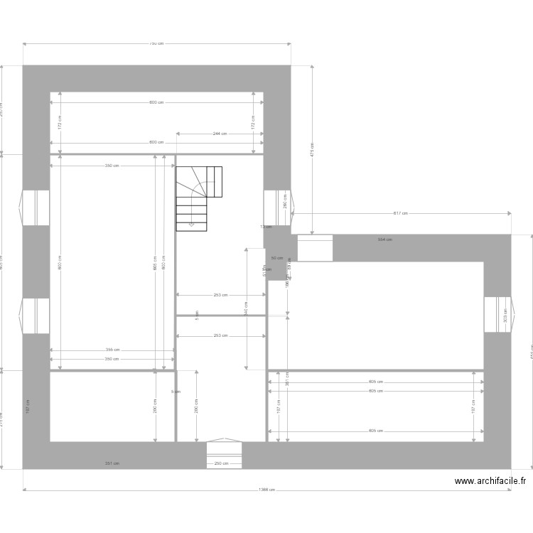 BERGERIE ETAGE PC 8. Plan de 3 pièces et 43 m2