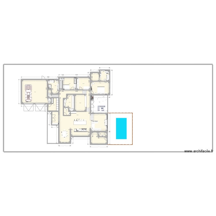 maison. Plan de 17 pièces et 382 m2