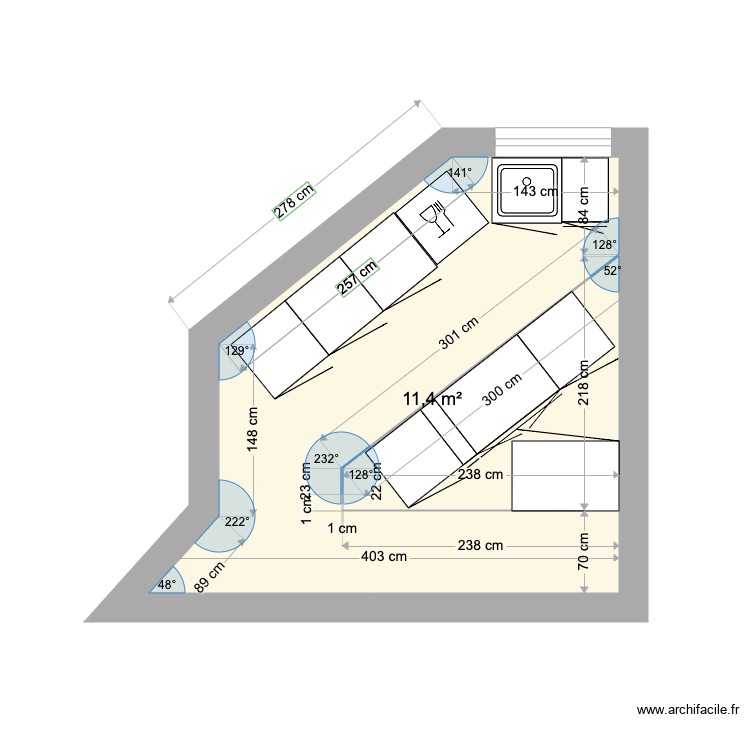 Cuisine Valmy 1. Plan de 0 pièce et 0 m2