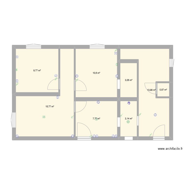 Rancho RDC électricité. Plan de 0 pièce et 0 m2