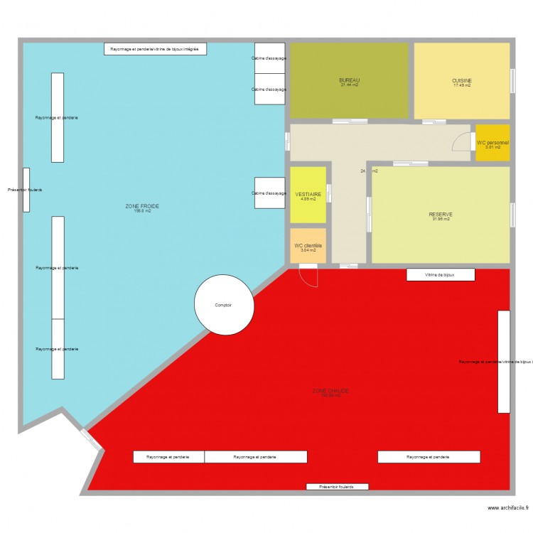 Soon Zone Chaude Zone Froide. Plan de 0 pièce et 0 m2