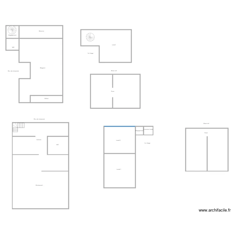 Place ducale Local 1 Magasin v&eacute;tement. Plan de 