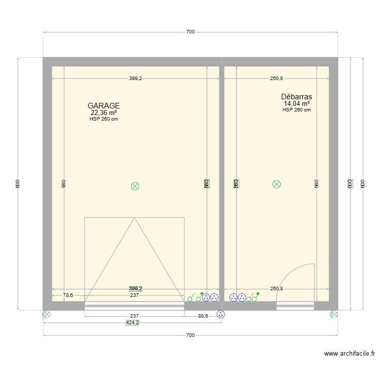 PLAN DE MASSE GARAGE OK . Plan de 2 pièces et 36 m2