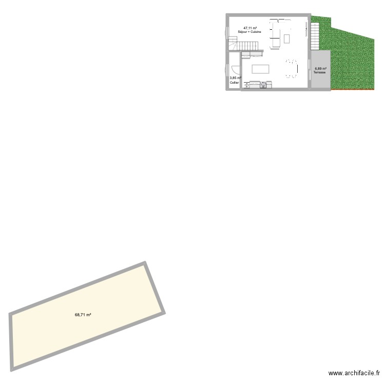 Maison Hochfelden 1er niveau ter. Plan de 4 pièces et 127 m2
