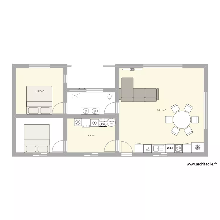 Nous_4. Plan de 3 Pièces et 56 m² Nous_4. Plan de 3 Pièces et 56 m²