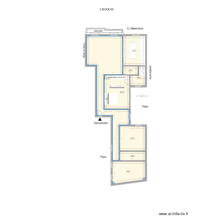 Altamirano 37 2.0. Plan de 8 pièces et 132 m2