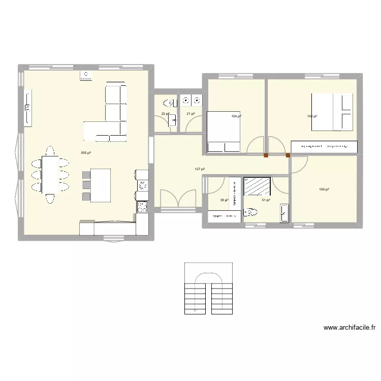 Chalet v3. Plan de 9  et 106 m²
