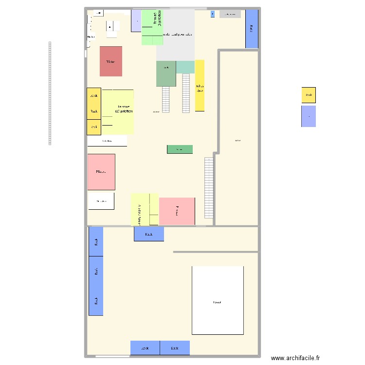 Kitting modif. Plan de 3 pièces et 798 m2