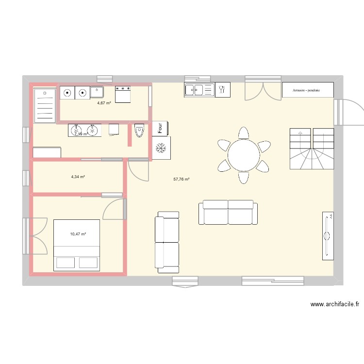 vernet3. Plan de 5 pièces et 116 m2