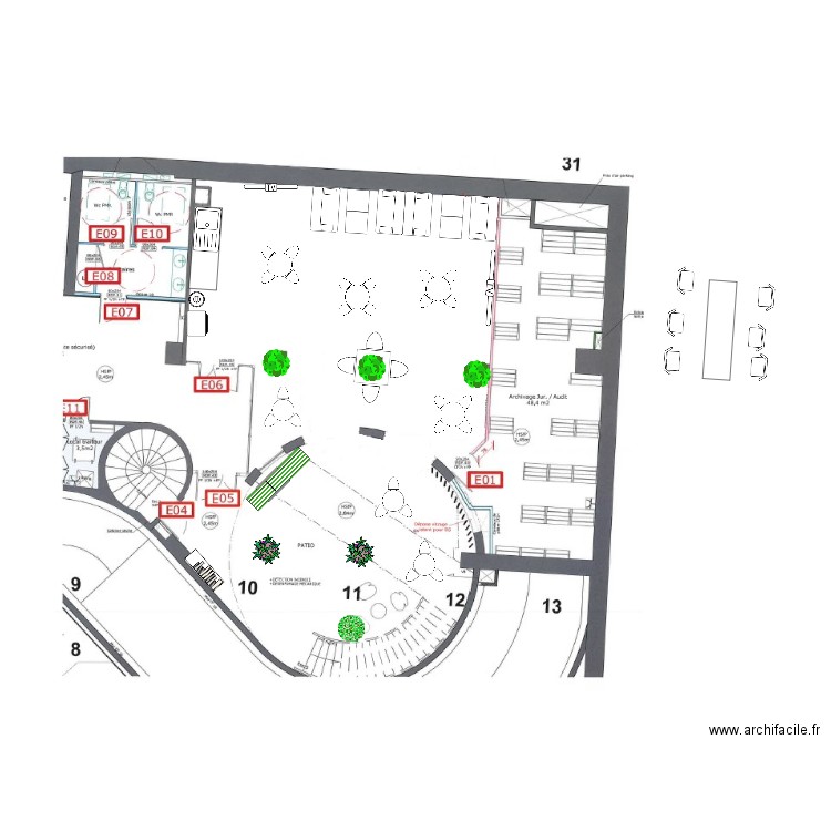 Cafétéria. Plan de 0 pièce et 0 m2