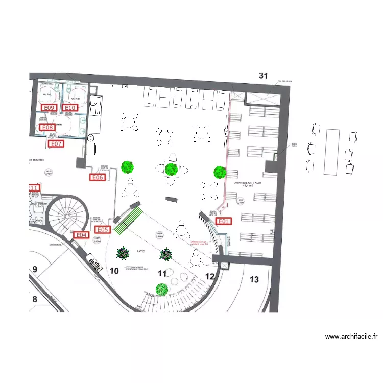 Cafétéria. Plan de Cafétéria. Plan de