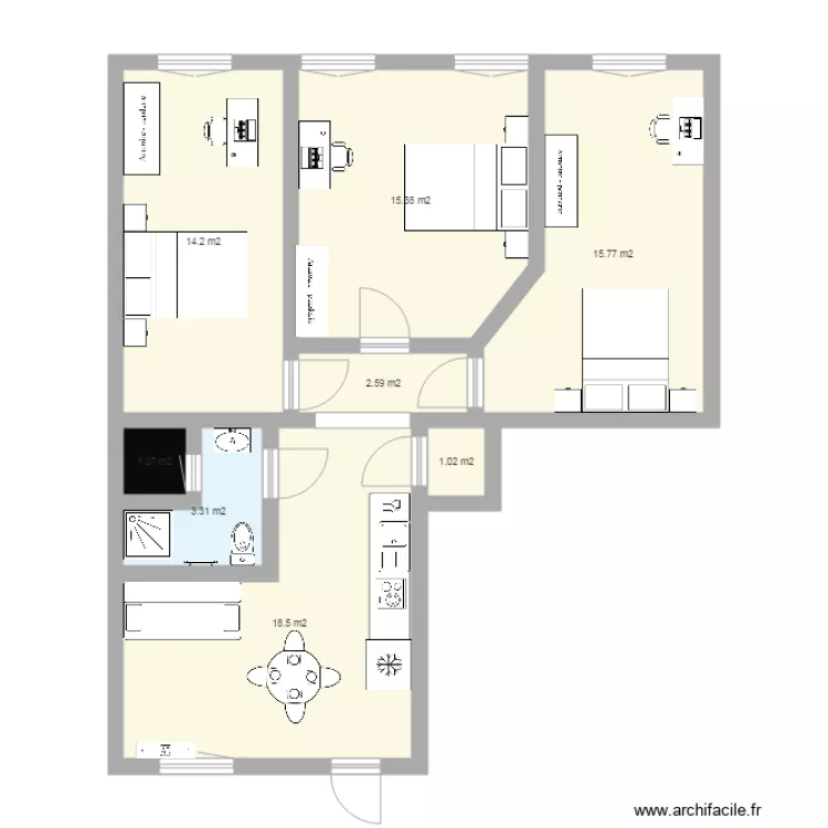 7 kerület Dózsa György út AMENAGEMENT 3 CHAMBRES. Plan de 7 kerület Dózsa György út AMENAGEMENT 3 CHAMBRES. Plan de