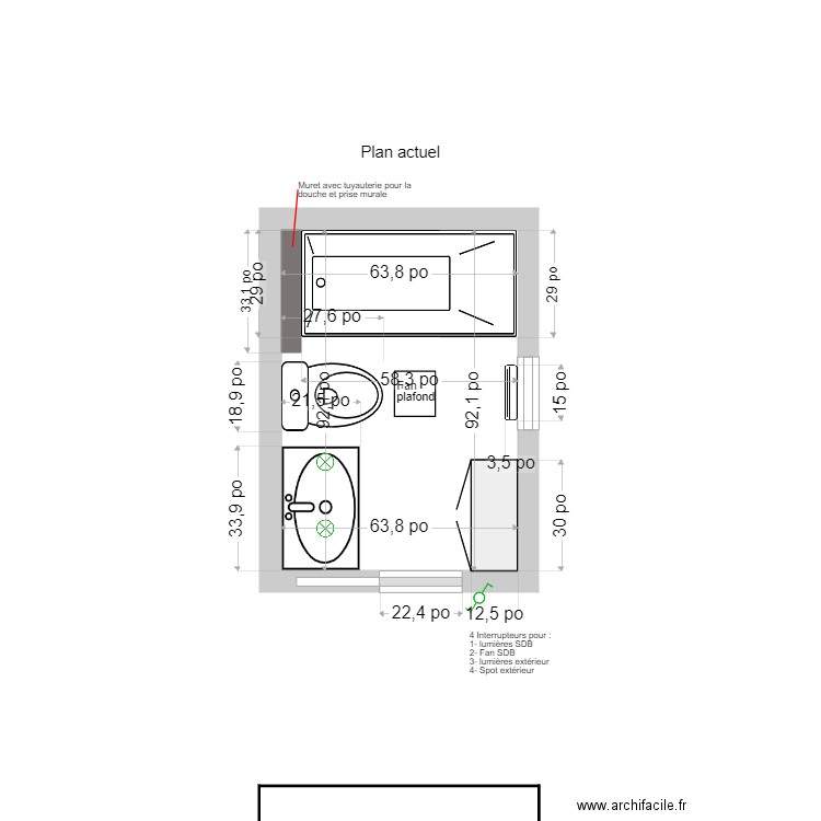 gen SDB RDC. Plan de 0 pièce et 0 m2