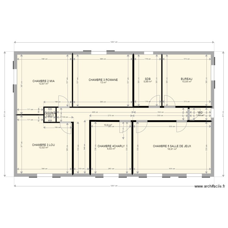 Plan étage MODIF 251021. Plan de 10 pièces et 93 m2