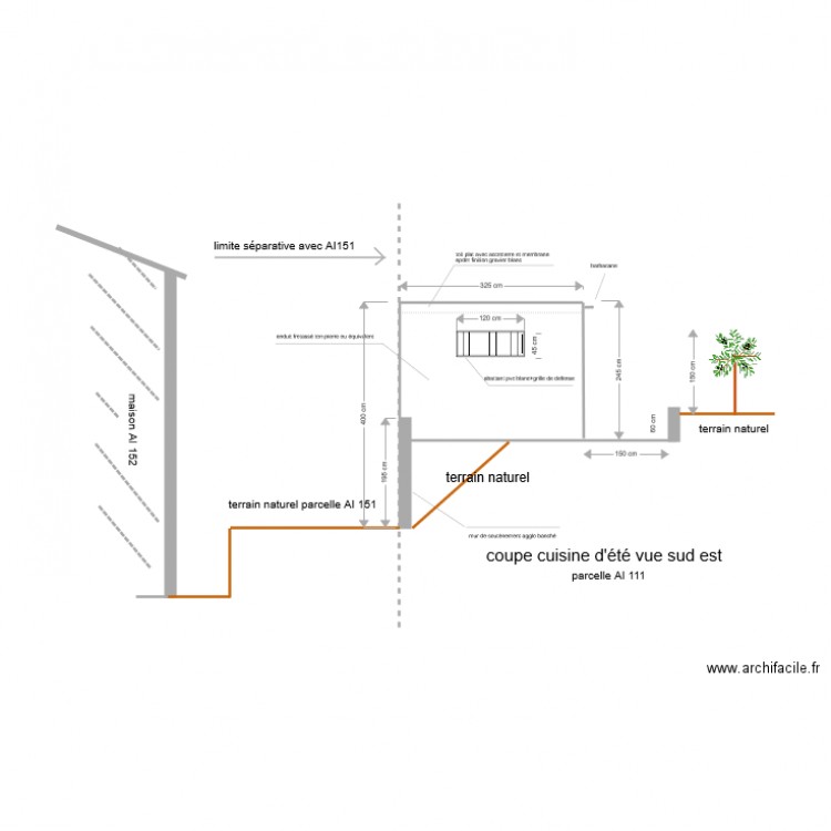 cuisine face sud est. Plan de 0 pièce et 0 m2