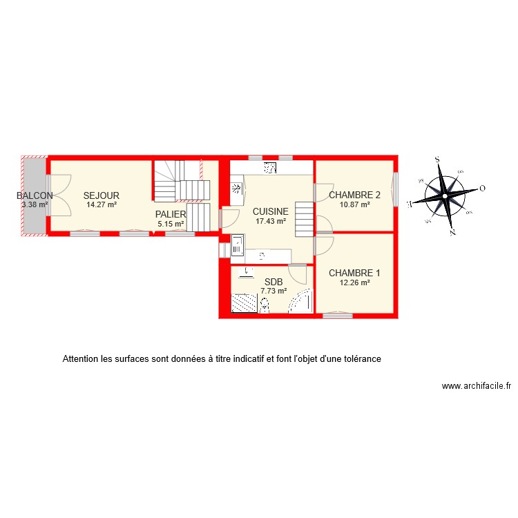 BI 6490 ETAGE 1. Plan de 0 pièce et 0 m2